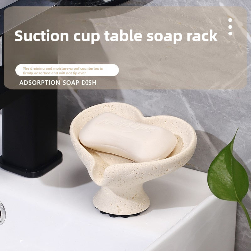 Unique Valentine's Gift Heart Soap Dish, Resin, Holiday Gifting, Bathroom Decor - Heart-Shaped Solid Resin Soap Dish, Unique Design, Trendy & Elegant, Ideal Valentine's Gifts for Lovers\u002FFriends, Fits Bathrooms, Elevate Bathroom Style