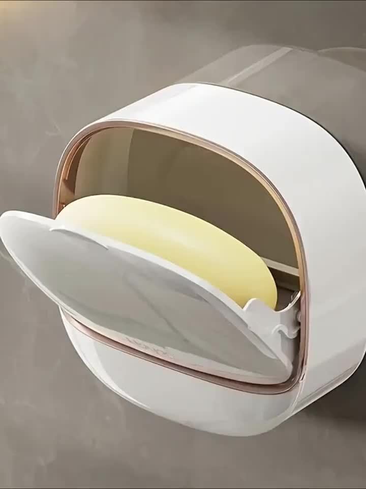 Luxury High-End Wall-Mounted Leak-Proof Soap Dish with Lid and Tray, Suitable for Shower or Kitchen, Keeps Soap Dry and Prevents Water Pooling, Elegant Countertop and Wall Decor, 11 Festive Designs, Not Only Beautiful but Practical! Perfect Gift Box