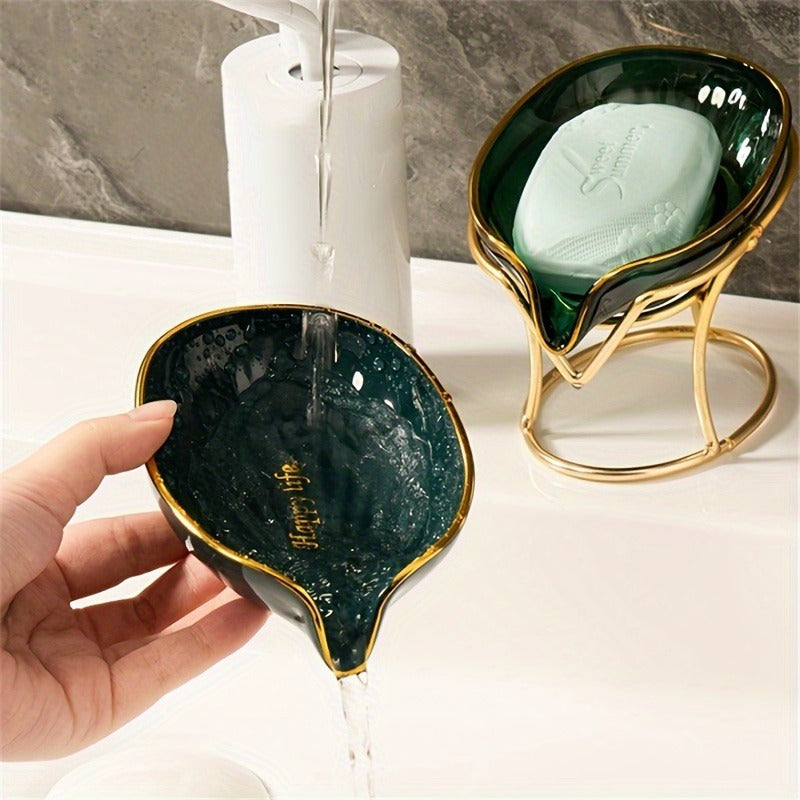 Stylish Drain Soap Saver: Space-Saving, No-Punch Installation, Water-Draining Design - Perfect for Bathroom & Kitchen, Keeps Soap Dry and Organized