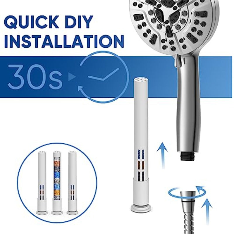 High Prure Shower Head and 9 Pack Replacement Filters