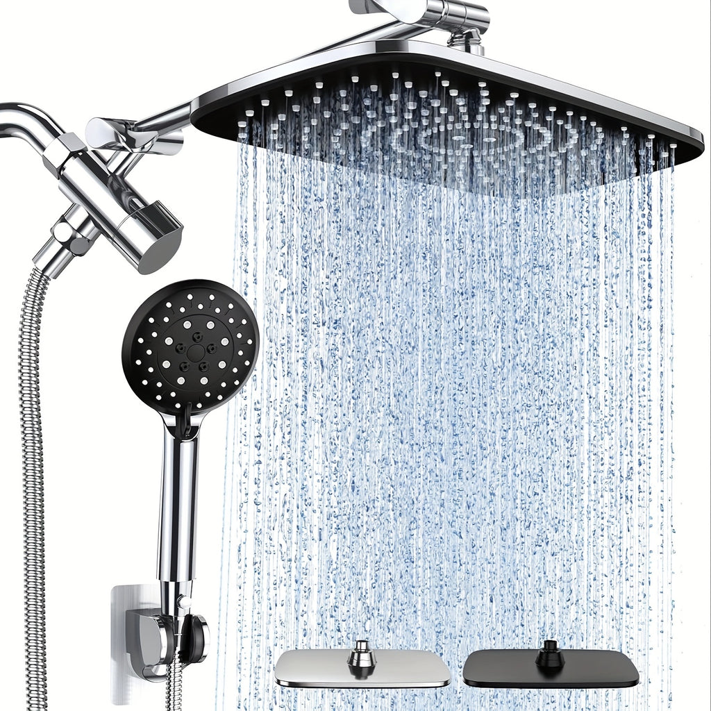 Luxury Dual Shower Head Set with Rainfall and Handheld Spray - 11\
