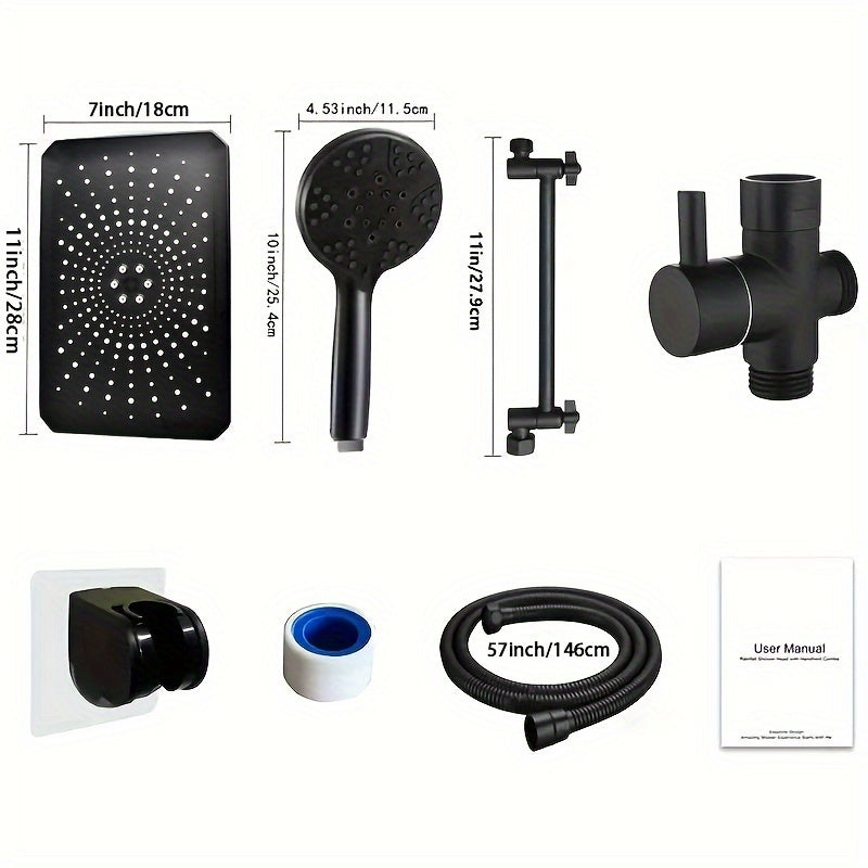 Luxury Dual Shower Head Set with Rainfall and Handheld Spray - 11\