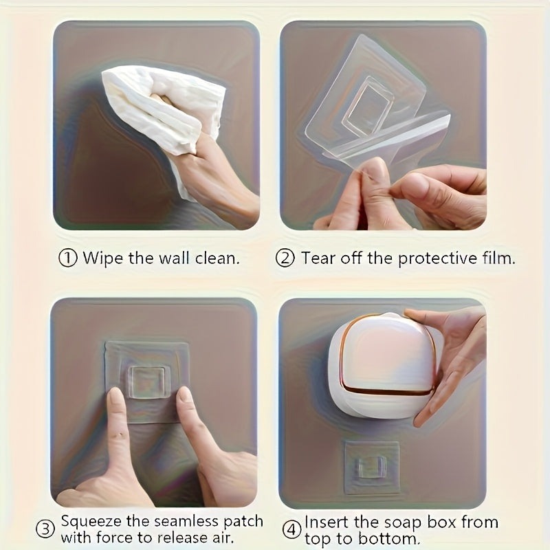 Luxury High-End Wall-Mounted Leak-Proof Soap Dish with Lid and Tray, Suitable for Shower or Kitchen, Keeps Soap Dry and Prevents Water Pooling, Elegant Countertop and Wall Decor, 11 Festive Designs, Not Only Beautiful but Practical! Perfect Gift Box