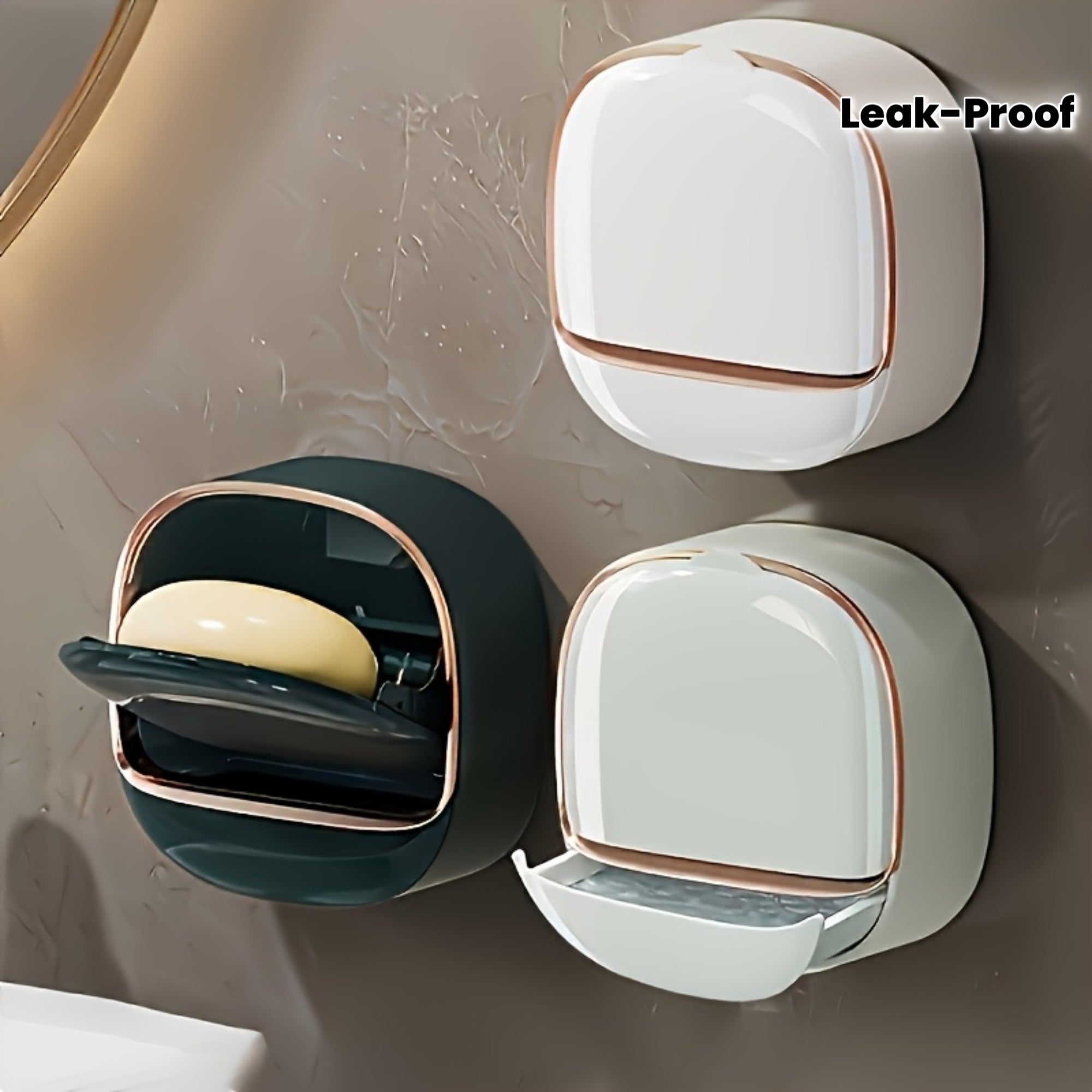 Luxury High-End Wall-Mounted Leak-Proof Soap Dish with Lid and Tray, Suitable for Shower or Kitchen, Keeps Soap Dry and Prevents Water Pooling, Elegant Countertop and Wall Decor, 11 Festive Designs, Not Only Beautiful but Practical! Perfect Gift Box