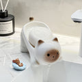 A Charming Ceramic Cat Soap Dish That Features Drainage Without The Need for Drilling. It Can Also Serve As a Decorative Piece, Preventing Water Accumulation, Making It Suitable for Home Bathrooms, Hotel Vanities, And Kitchen Sinks