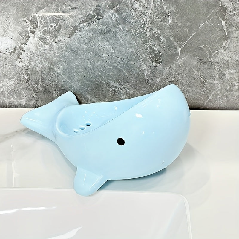 Whale Ceramic Soap Storage Rack, Cute Design, Can Store Various Soaps. Available in Three Color Options, Suitable Home Bathrooms, Toilets, and Kitchens, It Is a Decorative Daily Household Item