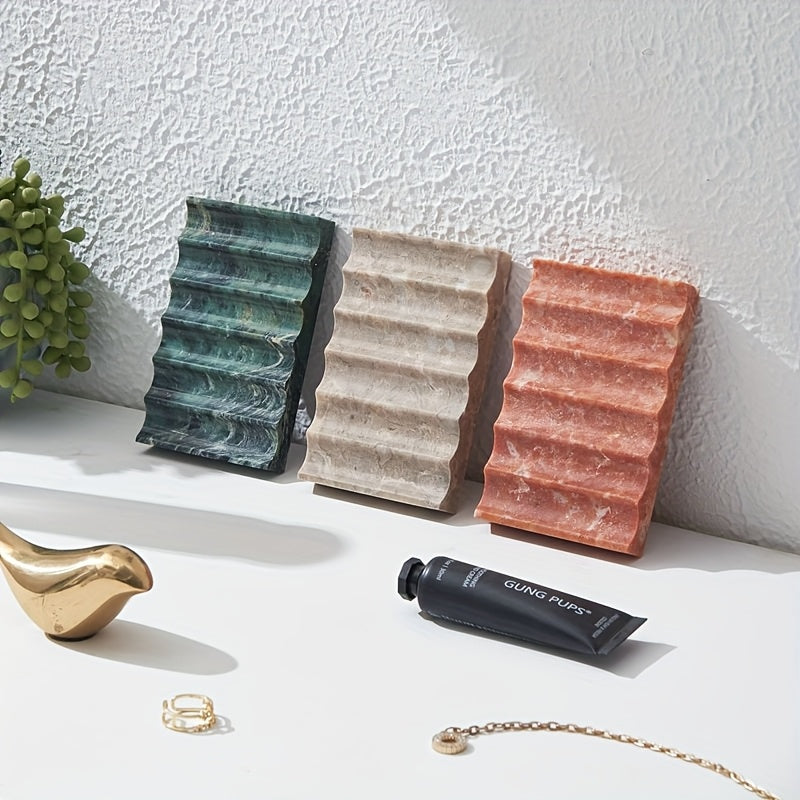 Marble Soap Dish 1pc Marble Soap Dish, Marble Look Soap Dishes For Bar Soap, Shower Soap Holder Sponge Holder Soap Tray Soap Savers For Bathroom Shower Kitchen - White