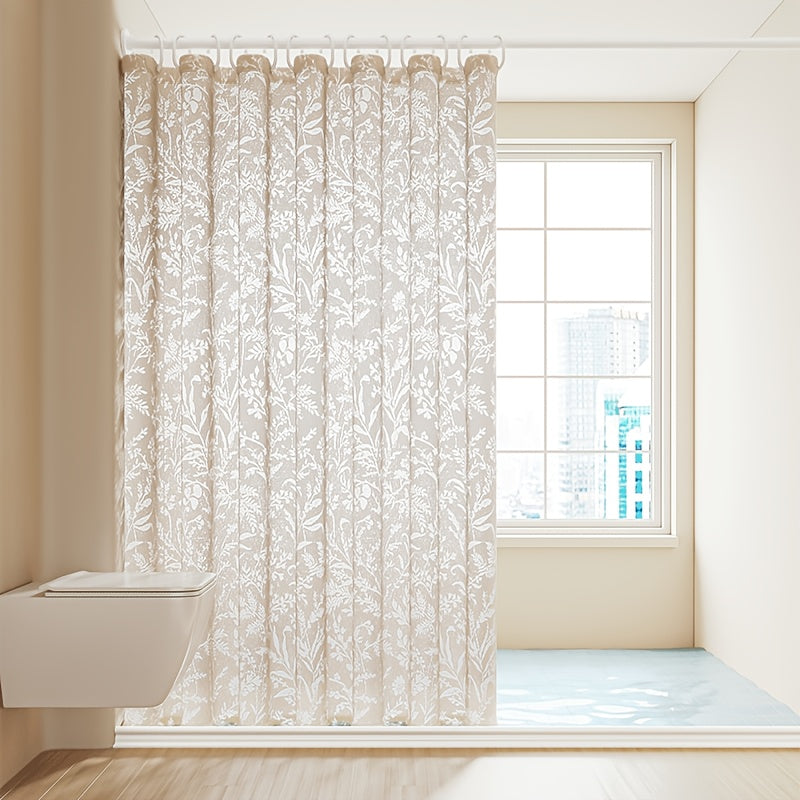 Lace Floral Shower Curtain Elegant Lace Floral Shower Curtain Suitable for - Use - Cream Bathroom Decor with Grommet Top, Machine-Washable Fabric Bathtub Partition, Bohemian Bathtub Curtain (No Liner)