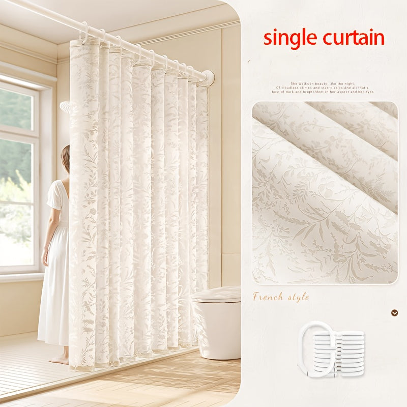 Lace Floral Shower Curtain Elegant Lace Floral Shower Curtain Suitable for - Use - Cream Bathroom Decor with Grommet Top, Machine-Washable Fabric Bathtub Partition, Bohemian Bathtub Curtain (No Liner)