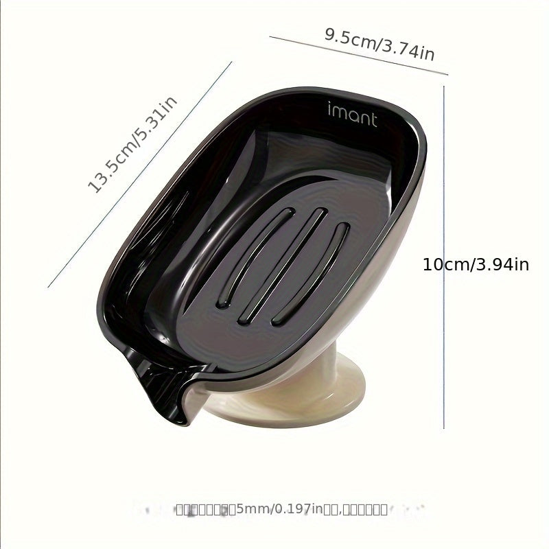A Soap Dish with Drainage That Doesn'T Require Drilling, Designed for Home Use, Featuring a Luxurious Suction Cup for The Bathroom Countertop