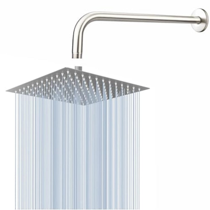 0'' Rain Shower Head with 5'' Shower Arm Stainl Steel High Prure Rainf Shower Head Comfortable Shower Experience Even at Low Water Flow Square Brushed Nickel