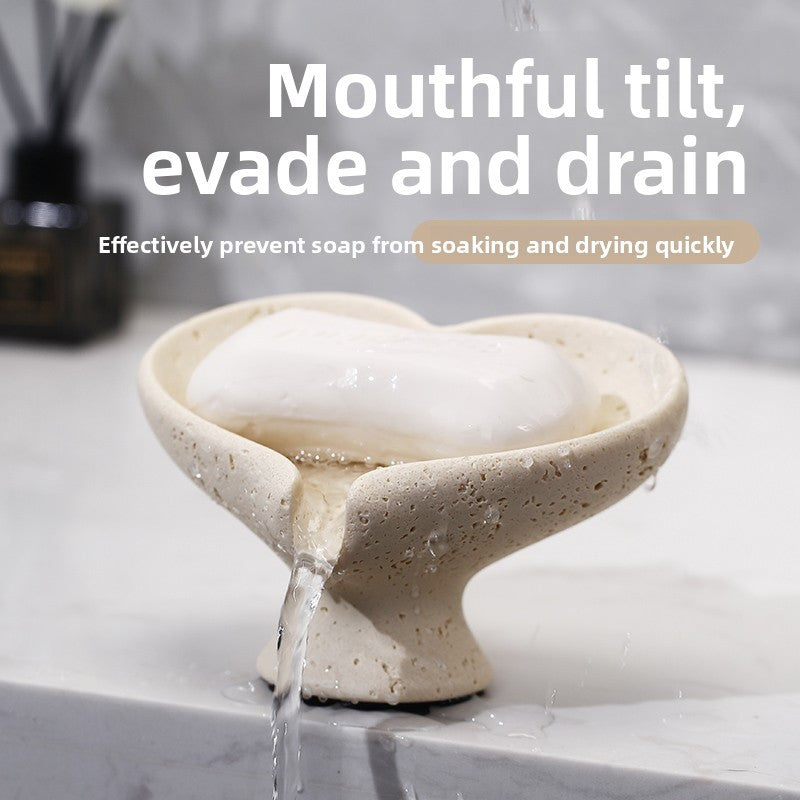 Unique Valentine's Gift Heart Soap Dish, Resin, Holiday Gifting, Bathroom Decor - Heart-Shaped Solid Resin Soap Dish, Unique Design, Trendy & Elegant, Ideal Valentine's Gifts for Lovers\u002FFriends, Fits Bathrooms, Elevate Bathroom Style