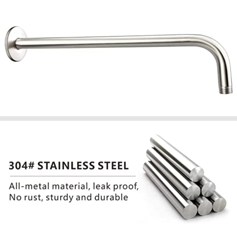 0'' Rain Shower Head with 5'' Shower Arm Stainl Steel High Prure Rainf Shower Head Comfortable Shower Experience Even at Low Water Flow Square Brushed Nickel