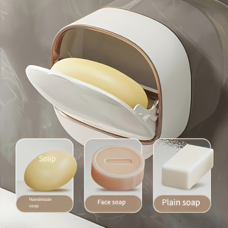 Luxury High-End Wall-Mounted Leak-Proof Soap Dish with Lid and Tray, Suitable for Shower or Kitchen, Keeps Soap Dry and Prevents Water Pooling, Elegant Countertop and Wall Decor, 11 Festive Designs, Not Only Beautiful but Practical! Perfect Gift Box