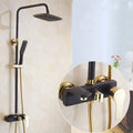 Copper Body Black Golden Shower Pipe with Stainless Steel And Plastic Shower