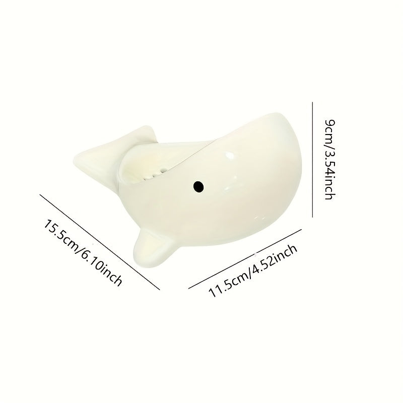 Whale Ceramic Soap Storage Rack, Cute Design, Can Store Various Soaps. Available in Three Color Options, Suitable Home Bathrooms, Toilets, and Kitchens, It Is a Decorative Daily Household Item