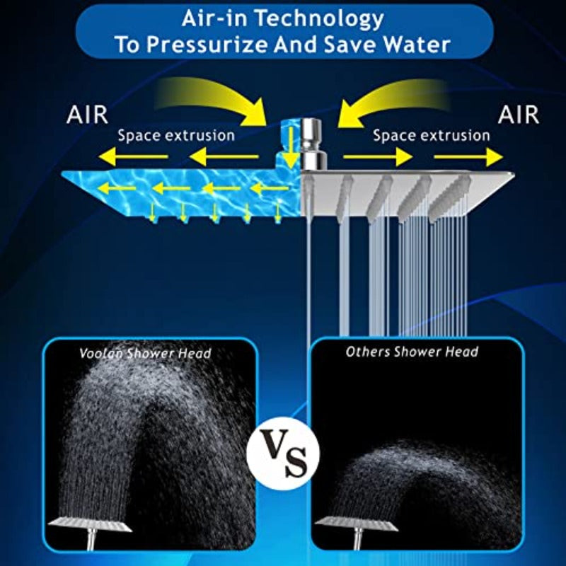 0'' Rain Shower Head with 5'' Shower Arm Stainl Steel High Prure Rainf Shower Head Comfortable Shower Experience Even at Low Water Flow Square Brushed Nickel