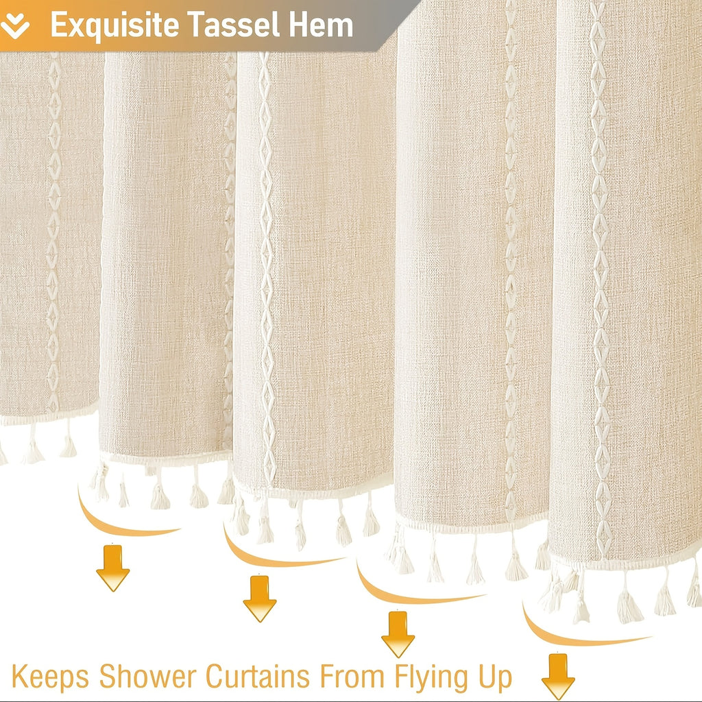 1pc Polyester Striped Shower Curtain, 72\