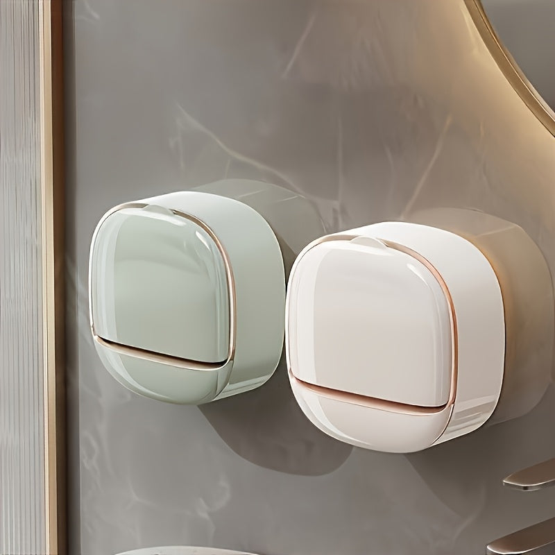 Luxury High-End Wall-Mounted Leak-Proof Soap Dish with Lid and Tray, Suitable for Shower or Kitchen, Keeps Soap Dry and Prevents Water Pooling, Elegant Countertop and Wall Decor, 11 Festive Designs, Not Only Beautiful but Practical! Perfect Gift Box