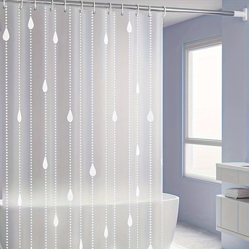 Thick PEVA Shower Curtain Liner with Raindrop Stars Moon & Night Sky Design - Semi-Transparent Bathroom Curtain with Hooks, Adjustable Fit for Bathtub & Shower, Shower Curtain For Bathrooms, Bathroom Decor, Fantasy Theme, Durable Fabric