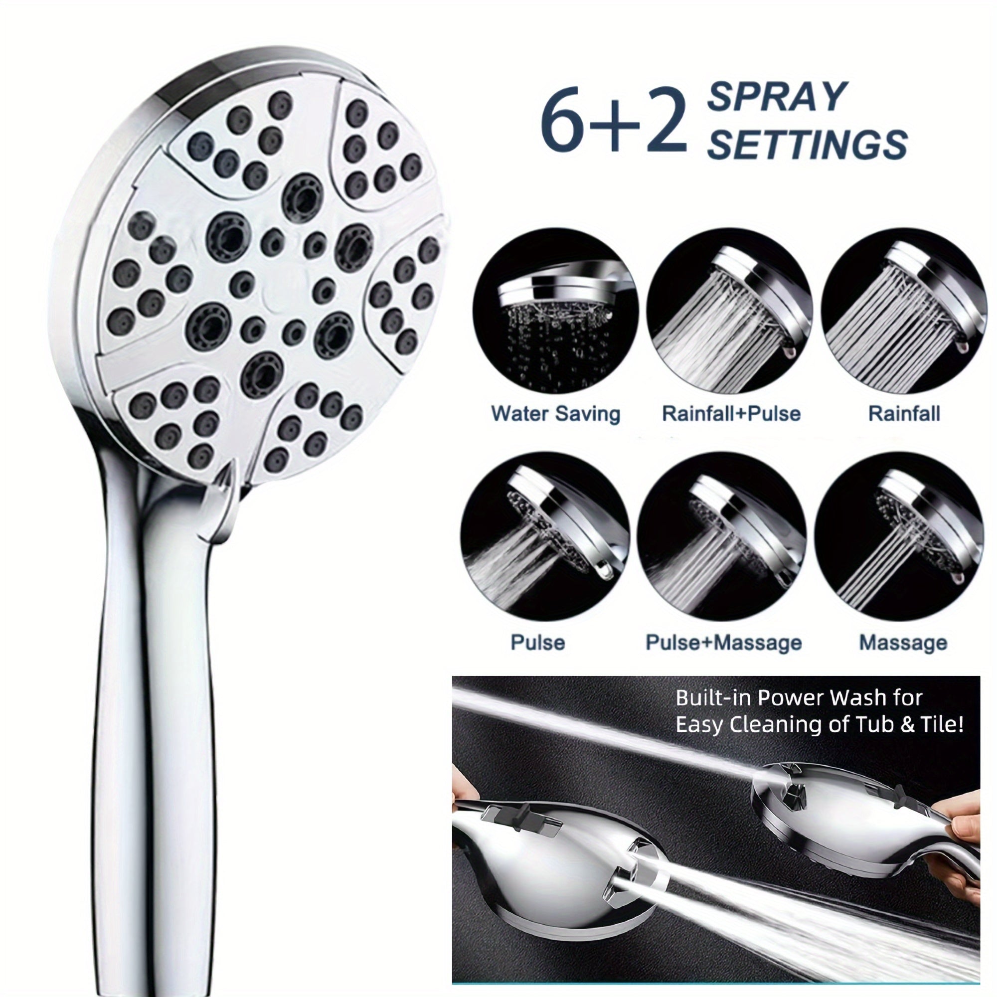Luxury Dual Shower Head Set with Rainfall and Handheld Spray - 11\