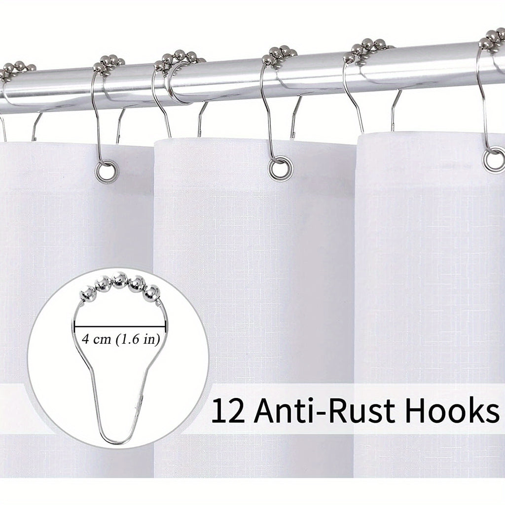 Sage Green Shower Curtain, Polyester Ombre Shower Curtains for Bathroom, Green and White Gradient Fabric Bathroom Decor Bath Set, Washable, 72 x 72