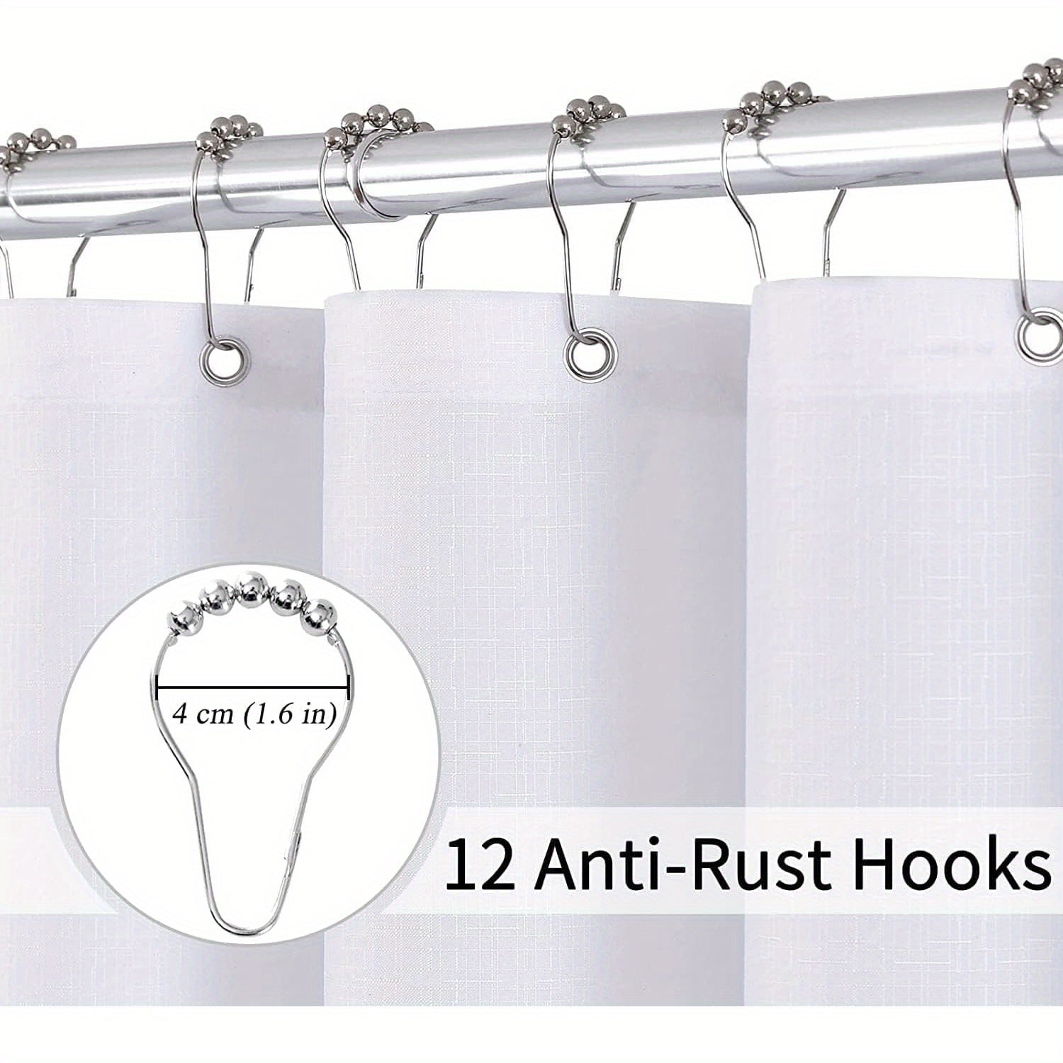 Sage Green Shower Curtain, Polyester Ombre Shower Curtains for Bathroom, Green and White Gradient Fabric Bathroom Decor Bath Set, Washable, 72 x 72