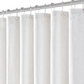 White Shower Curtains 54x84 Inches | Cream Ivory Semi-Sheer Polyester Curtain with Hooks Rings for Patio Sliding Door, Machine Washable