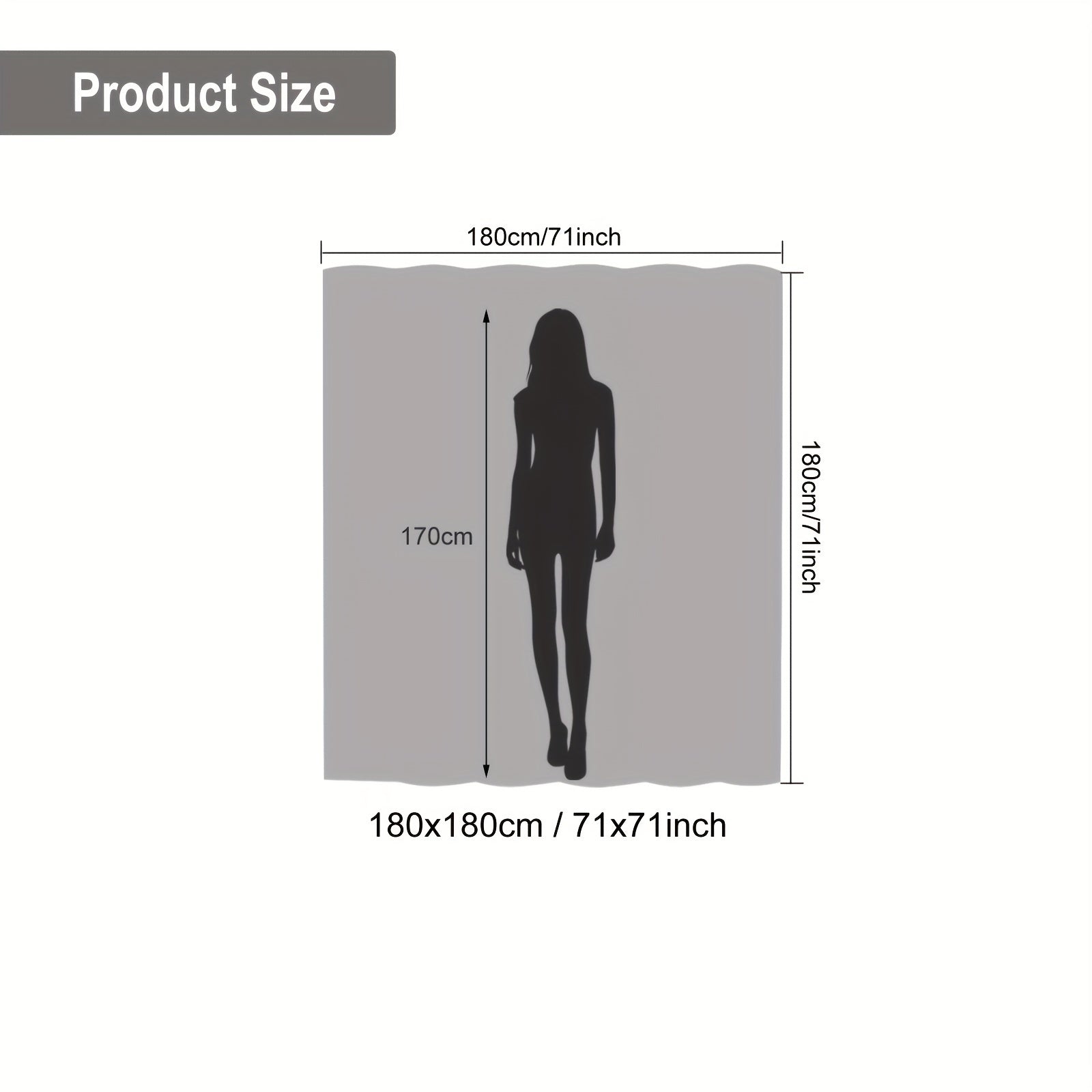 1pc Imitation Linen Shower Curtain, Thick Fabric Bath Curtains, Partition for Bathroom Bathtub, Modern Bathing Cover with Hooks, 71x71inch