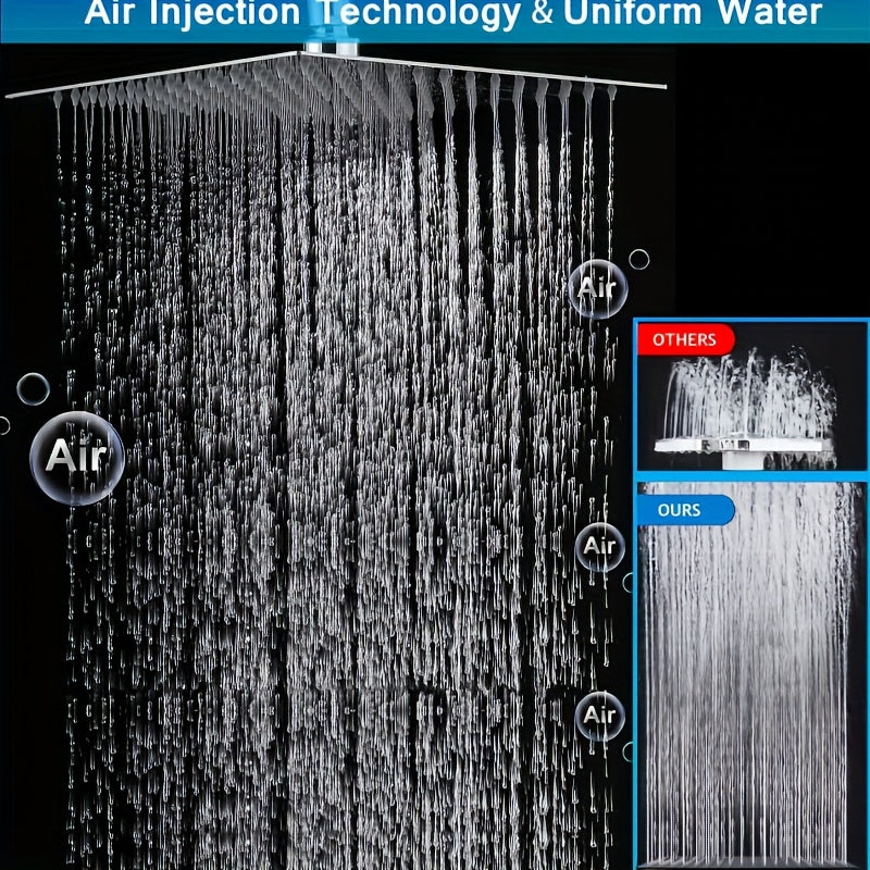Handheld Showerhead Set Featuring Five Different Water Flow Modes, Made of Stainless Steel with a Chrome End, Includes an Adjustable Height And Angle Extension Arm, Along with a Holder And Hose