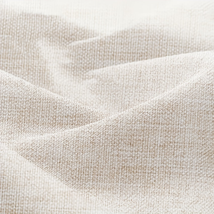 1pc Imitation Linen Shower Curtain, Thick Fabric Bath Curtains, Partition for Bathroom Bathtub, Modern Bathing Cover with Hooks, 71x71inch