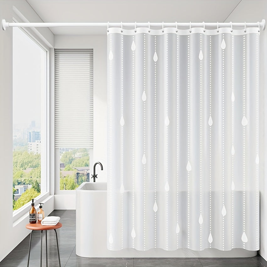 Thick PEVA Shower Curtain Liner with Raindrop Stars Moon & Night Sky Design - Semi-Transparent Bathroom Curtain with Hooks, Adjustable Fit for Bathtub & Shower, Shower Curtain For Bathrooms, Bathroom Decor, Fantasy Theme, Durable Fabric
