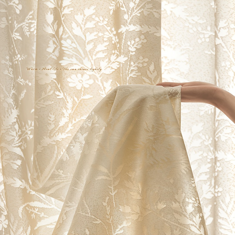 Lace Floral Shower Curtain Elegant Lace Floral Shower Curtain Suitable for - Use - Cream Bathroom Decor with Grommet Top, Machine-Washable Fabric Bathtub Partition, Bohemian Bathtub Curtain (No Liner)