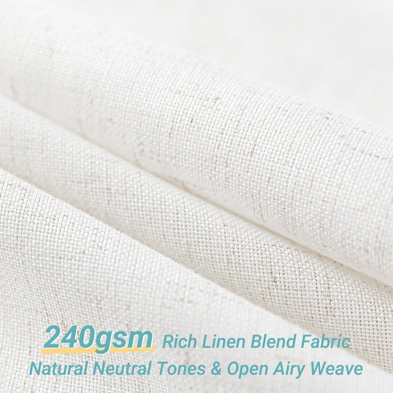 White Shower Curtains 54x84 Inches | Cream Ivory Semi-Sheer Polyester Curtain with Hooks Rings for Patio Sliding Door, Machine Washable